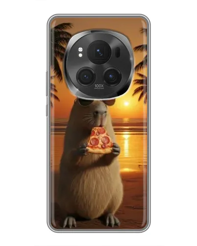 Чехол для Vivo X200 PRO с картинкой «Капибара с пиццей»