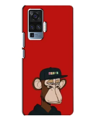 Чехол для Vivo X50 Pro с картинкой «Bored Ape — красный фон»