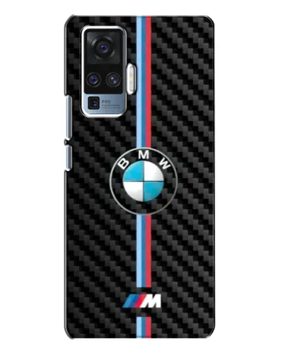 Чехол для Vivo X50 Pro с картинкой «Эмблема BMW и карбон»