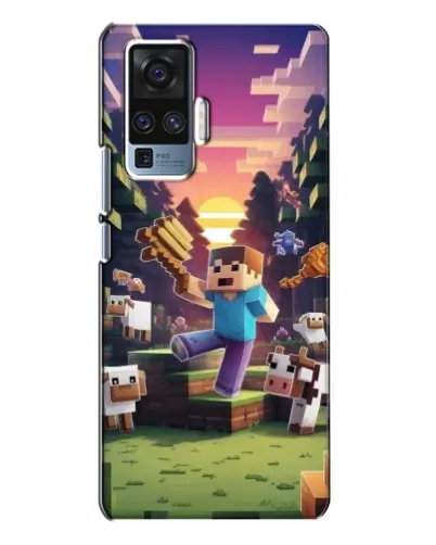 Чехол для Vivo X50 Pro с картинкой «Стив на ферме»