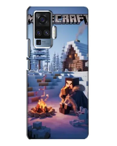 Чехол для Vivo X50 Pro с картинкой «Зимний Minecraft»
