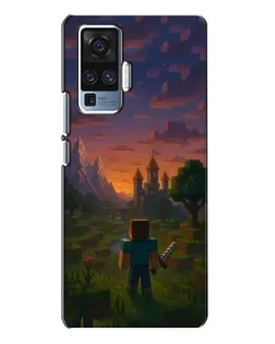 Чехол для Vivo X50 Pro с картинкой «Стив у башни» Чехол для Vivo X50 Pro с картинкой «Стив у башни»