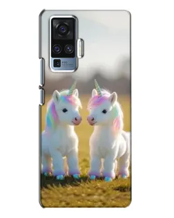 Чехол для Vivo X50 Pro с картинкой «Пара единорогов»