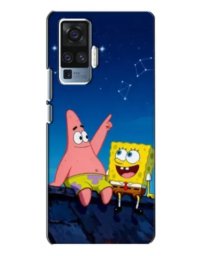 Чехол для Vivo X50 Pro с картинкой «Губка Боб и Патрик ночью» Чехол для Vivo X50 Pro с картинкой «Губка Боб и Патрик ночью»