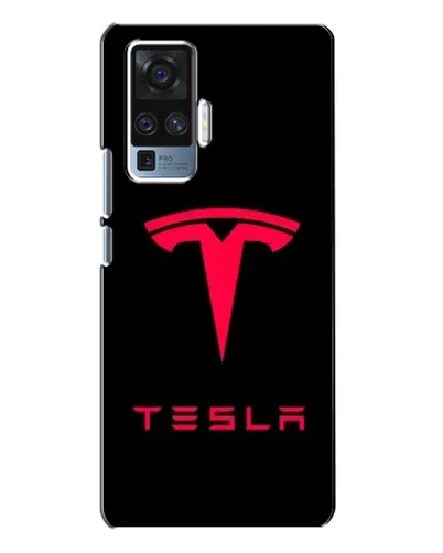 Чехол для Vivo X50 Pro с картинкой «Tesla Red Logo»