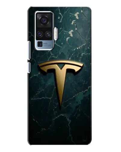 Чехол для Vivo X50 Pro с картинкой «Мраморная Tesla Gold»