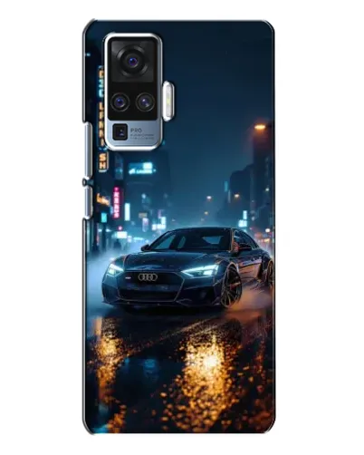Чехол для Vivo X50 Pro с картинкой «Ночной город и Audi»