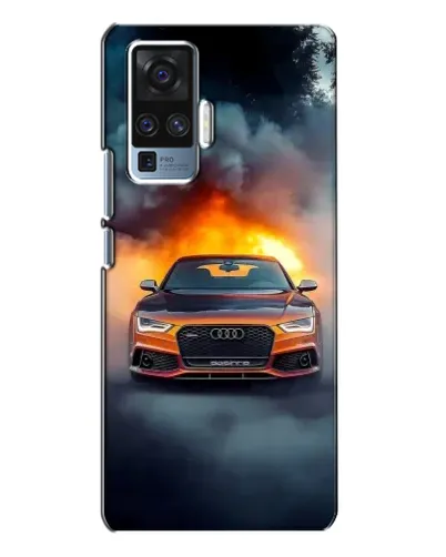 Чехол для Vivo X50 Pro с картинкой «Audi в огненном дыму»