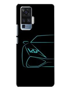 Чехол для Vivo X50 Pro с картинкой «Голубой силуэт Lamborghini» Чехол для Vivo X50 Pro с картинкой «Голубой силуэт Lamborghini»
