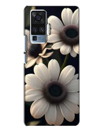 Чехол для Vivo X50 Pro с картинкой «Белые маргаритки макро»