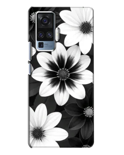 Чехол для Vivo X50 Pro с картинкой «Монохромные астры»