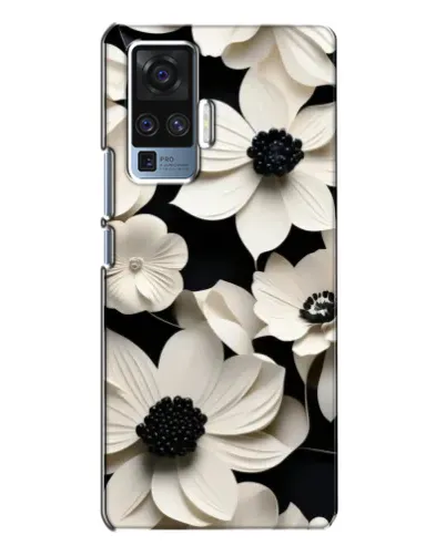 Чехол для Vivo X50 Pro с картинкой «Объемные белые цветы»