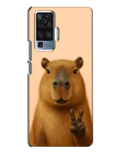 Чехол для Vivo X50 Pro с картинкой «Капибара виктория»