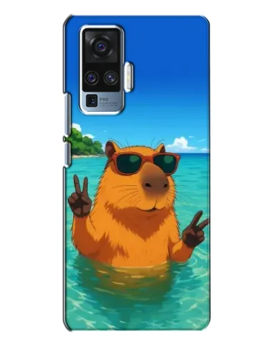 Чехол для Vivo X50 Pro с картинкой «Морская капибара»