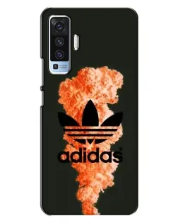 Чехол для Vivo X50 с картинкой «Оранжевый дым Adidas»