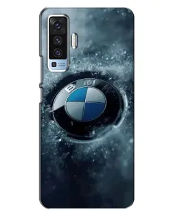 Чехол для Vivo X50 с картинкой «Логотип BMW — лед»
