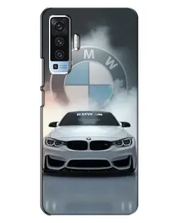 Чехол для Vivo X50 с картинкой «BMW в белом дыму»