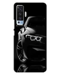 Чехол для Vivo X50 с картинкой «Черная BMW — профиль»