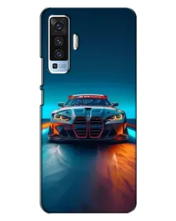 Чехол для Vivo X50 с картинкой «BMW — огни неона»