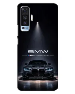 Чехол для Vivo X50 с картинкой «BMW сквозь ночной город»