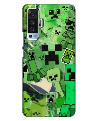 Чехол для Vivo X50 с картинкой «Криперы Minecraft»