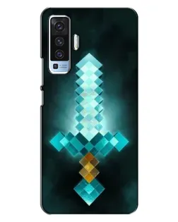 Чехол для Vivo X50 с картинкой «Алмазный меч неон»