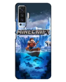 Чехол для Vivo X50 с картинкой «Minecraft ледяной мир»