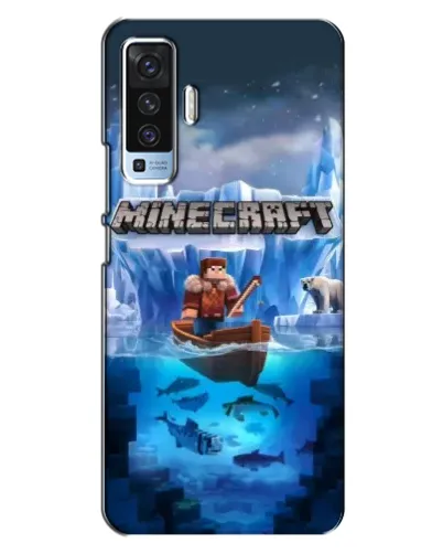Чехол для Vivo X50 с картинкой «Minecraft ледяной мир»
