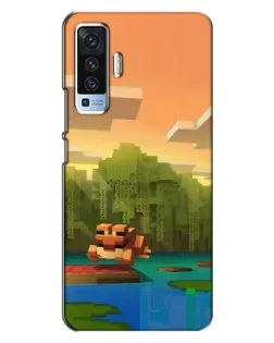Чехол для Vivo X50 с картинкой «Майнкрафт закат солнца»