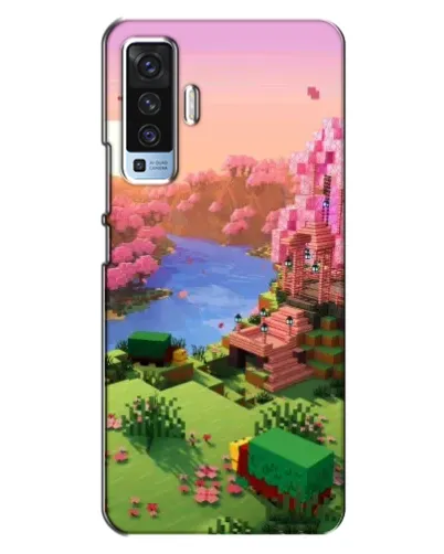 Чехол для Vivo X50 с картинкой «Розовое дерево Minecraft»
