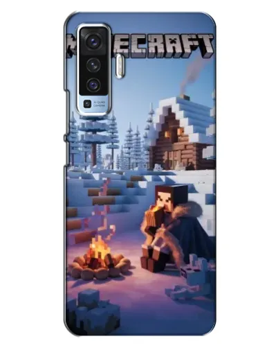 Чехол для Vivo X50 с картинкой «Зимний Minecraft»