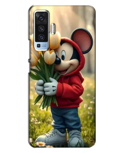 Чехол для Vivo X50 с картинкой «Микки с тюльпанами»