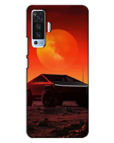 Чехол для Vivo X50 с картинкой «Cybertruck на Марсе»
