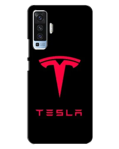 Чехол для Vivo X50 с картинкой «Tesla Red Logo»