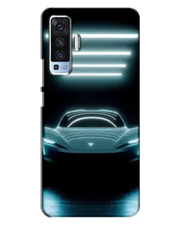 Чехол для Vivo X50 с картинкой «Tesla в неоне»