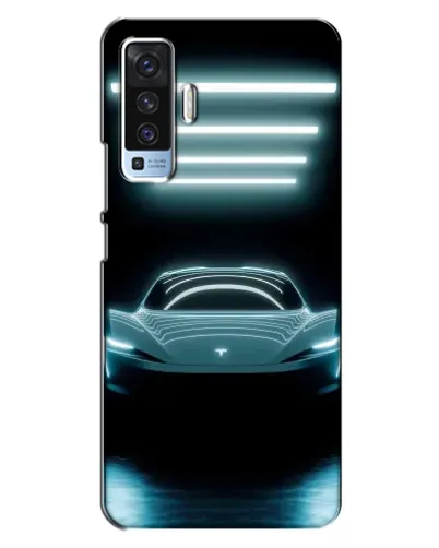 Чехол для Vivo X50 с картинкой «Tesla в неоне»