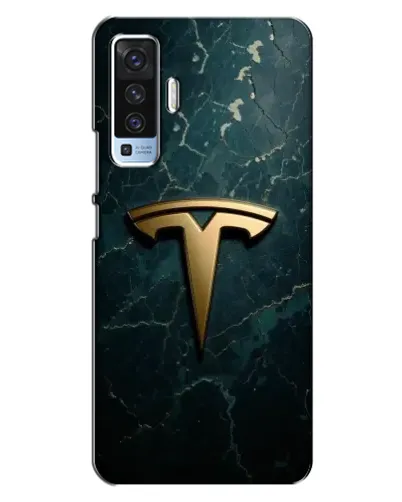 Чехол для Vivo X50 с картинкой «Мраморная Tesla Gold»