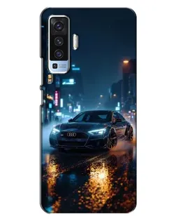 Чехол для Vivo X50 с картинкой «Ночной город и Audi»
