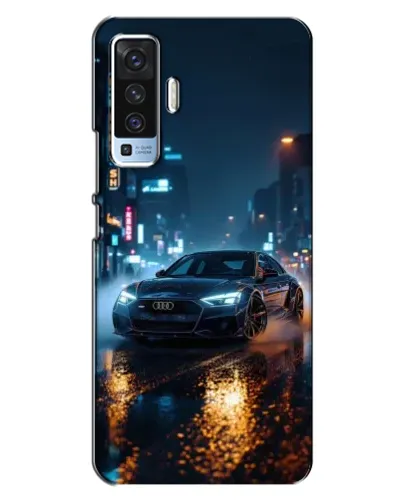 Чехол для Vivo X50 с картинкой «Ночной город и Audi»