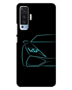 Чехол для Vivo X50 с картинкой «Голубой силуэт Lamborghini»