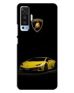 Чехол для Vivo X50 с картинкой «Lamborghini желтый акцент»