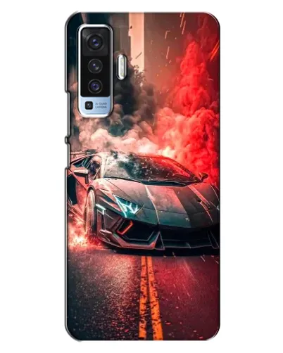 Чехол для Vivo X50 с картинкой «Lamborghini красный дым»
