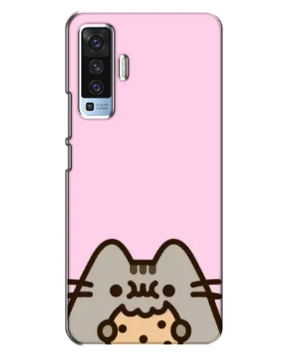 Чехол для Vivo X50 с картинкой «Pusheen и печенье»