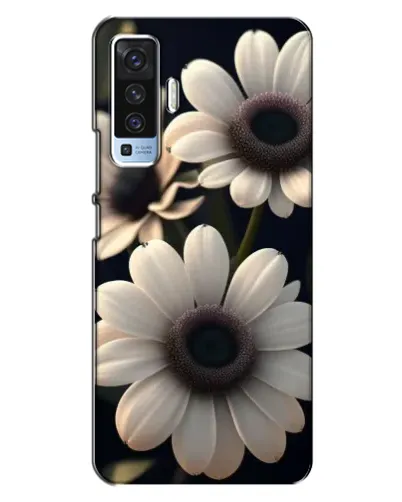 Чехол для Vivo X50 с картинкой «Белые маргаритки макро»