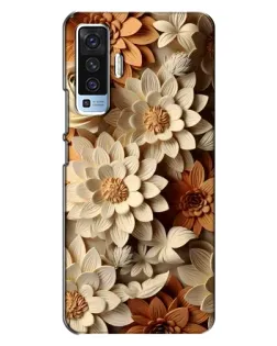 Чохол для Vivo X50 з картинкою «Бежевий флористичний декор»