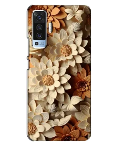 Чехол для Vivo X50 с картинкой «Бежевый флористический декор»