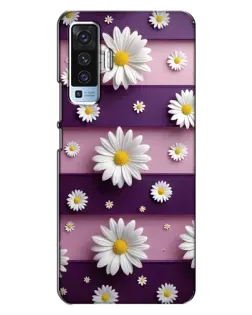 Чохол для Vivo X50 з картинкою «Ромашки на фіолетовому»