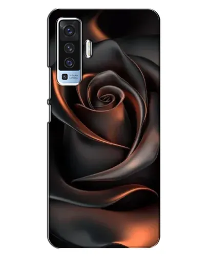 Чехол для Vivo X50 с картинкой «Шелковая черная роза»