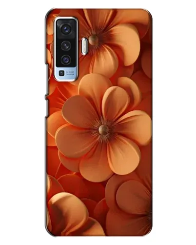 Чехол для Vivo X50 с картинкой «Оранжевый макро цветок»
