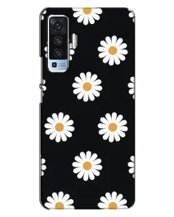 Чохол для Vivo X50 з картинкою «Ромашки на чорному»